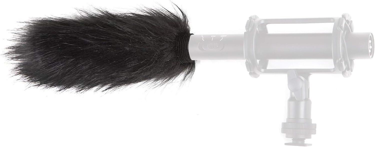 Movo WS4 Furry Outdoor Microphone Windscreen Muff for Long Shotgun Microphones up to 13cm X 25mm (L x D)