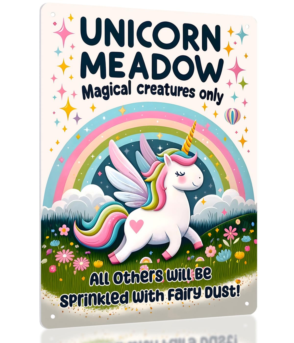 Photo 1 of Unicorn Room Decor for Girls - Cute and Inspirational Girls Bedroom Decor with Unicorn Gifts for Girls, Girl Room Decor, Ideal Kids Bedroom Decor Art Gift Decal (Unicorn Meadow)