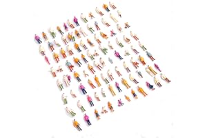 100 Pcs 1:100 HO Scale Models People Set, Hsxxf Tiny People Model People Hand Painted Figures DIY Resin Colorful Painted Mixe