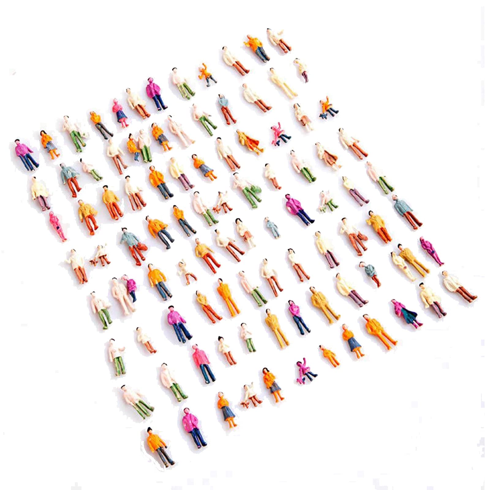 Photo 1 of 100 Pcs HO Scale Models Set, Tiny People Model People Hand Painted Figures DIY Resin Colorful Painted Mixed Seated Sitting Pose (1:100)