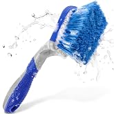 Car Wash Brush 10 Inch, Car Tire &amp; Wheel Brush for Cleaning Wheels &amp; Rim | Soft Bristle Car Wheel Cleaner Brush, Car Cleaning Scrub Brush for Car Detailing, Rv, Cars,Trucks,Bike