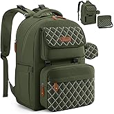 Large Diaper Bag,29L-45L Expandable Diaper Bag Backpack for 2 Kids/Twins Baby Stuff, with Removable Cross Body Bottle Bag for Mom/Dad,Stylish Baby Bag Gift for Boys/Girl-Army Green