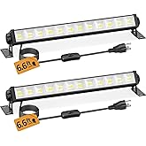 40W LED Shop Lights, 5400LM Plug in Garage Light, 6000K Daylight, 2 Pack | 6.6FT Cord, Switch, Work Lights for Garage, Workshop, Workbench, Basement, Shed, Indoor