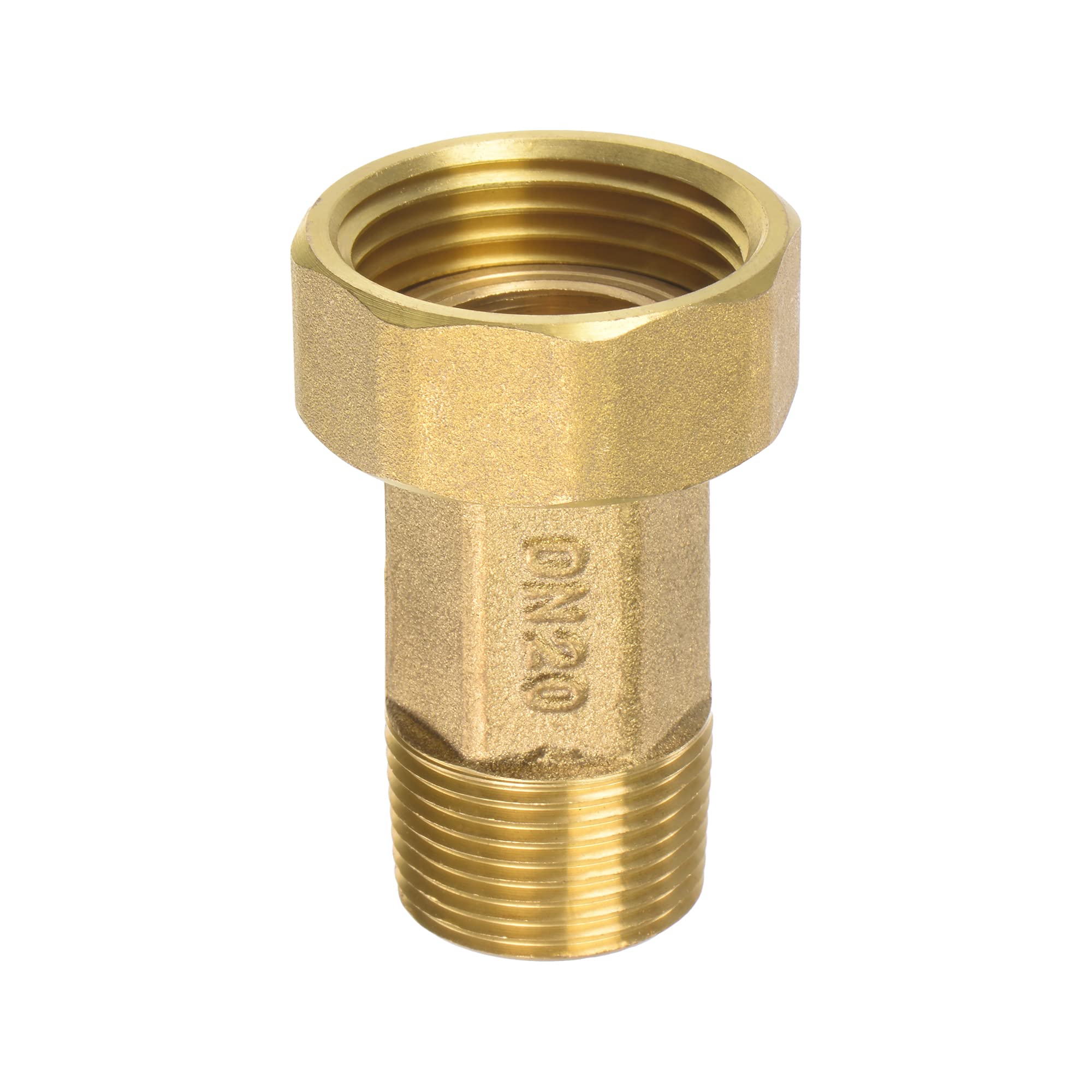 M METERXITY Brass G3/4 Male to G1 Female Reducer Hex Pipe Fitting Extension, Apply to Outdoor/Garden/Industrial (60mm Length)