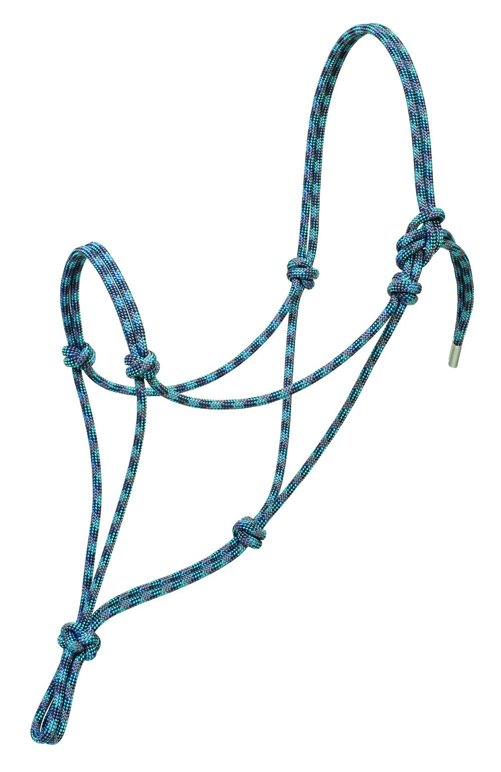 Weaver Leather Silvertip No. 95 Rope Halter Pacific Blue/Navy/Turquoise, Average