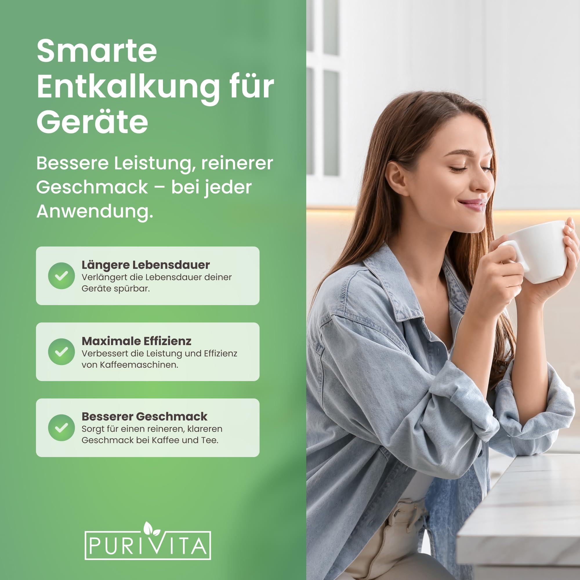 PURIVITA® Universal Entkalker Kaffeevollautomat [750ML] - Kaffeemaschinen Entkalker Flüssig - Flüssigentkalker Kaffeemaschine Reiniger - Kalkreiniger Kaffeevollautomaten - Für alle Kaffeeautomaten 5