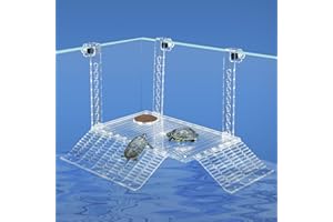 Wedoelsim Acrylic Turtle Dock Basking Platform for Aquatic Turtles, No Screwdriver Required Effortless and Sturdy，Innovative Turtle Tank Fixture for Safety, Durability (12 Inch)