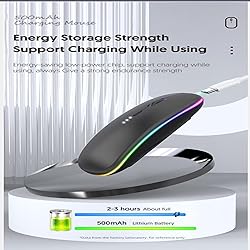 Wireless Bluetooth Mouse,LED Dual Mode Rechargeable