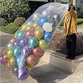 AooeDomi 4 PcsThickened Plastic Balloon Bags Clear Giant Storage Bags Include 2 Pcs 98 x 59 Inch, 2 Pcs 59 x 47 Inch Balloon Bags for Transport Storage Birthday Celebration Eve Party Supplies