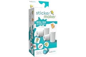 CEACO Hello Blink Sticker Maker Refill Pack – 10 Rolls: 5 Round, 5 Square – Makes 400 Custom Stickers – Compatible with Hello Blink Printer (Sold Separately) – Fun for Kids Aged 8+, DIY Craft Projects