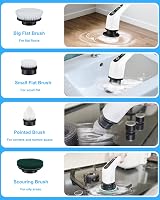 Leebein Electric Spin Scrubber Cordless with 8 Brush Heads 12–54in Extendable view 5