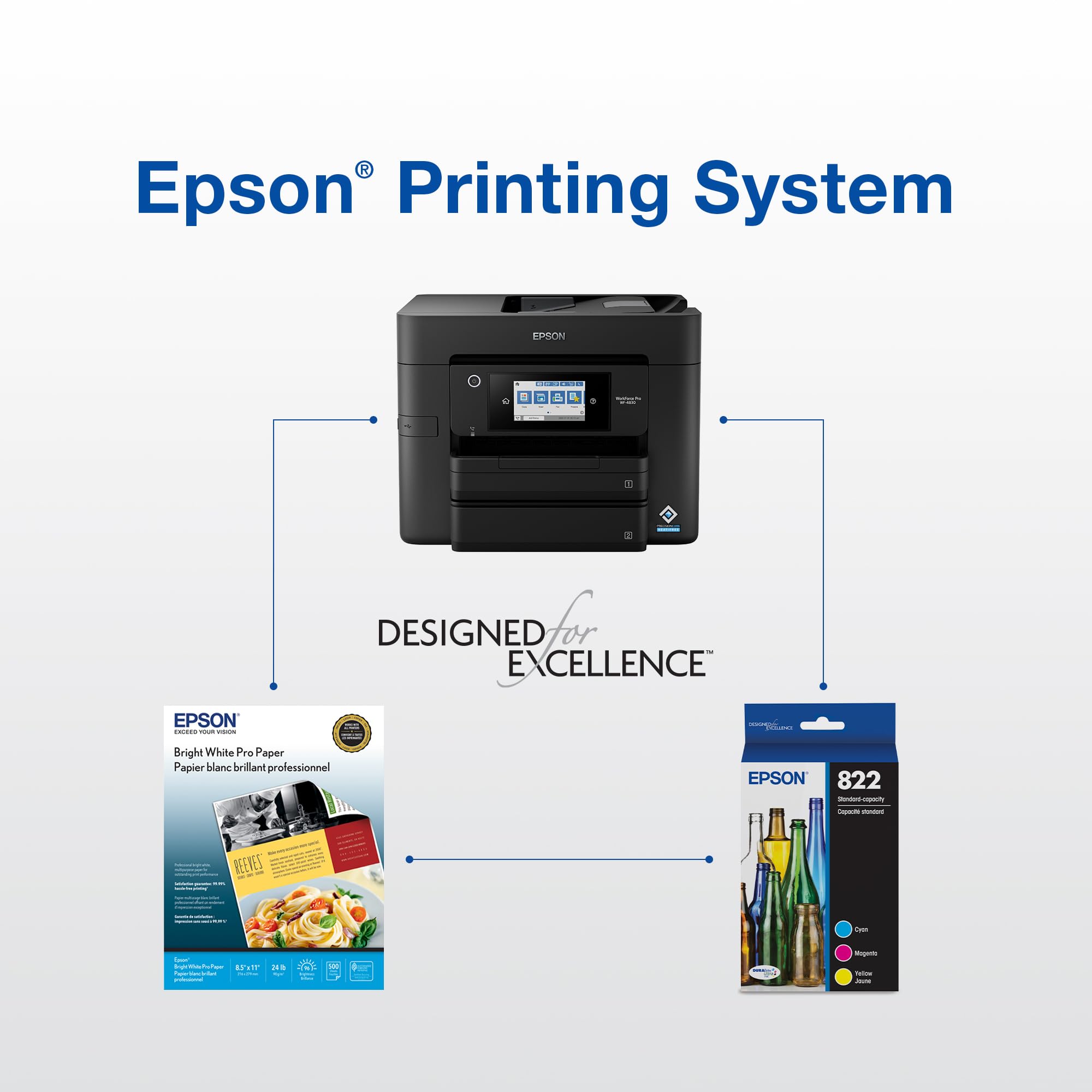 EPSON 822 DURABrite Ultra Ink Standard Capacity Cyan Cartridge (T822220-S) Works with WorkForce Pro WF-3820, WF-3823, WF-4820, WF-4830, WF-4833, WF-4834