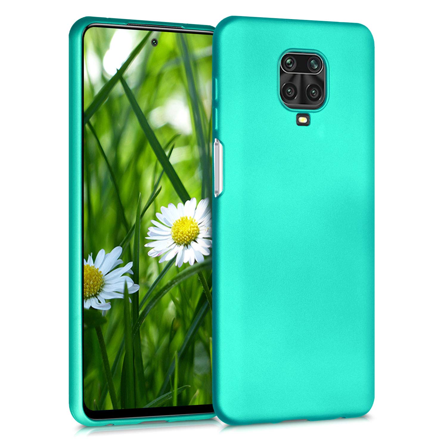 kwmobile Case for Xiaomi Redmi Note 9S / 9 Pro / 9 Pro Max Case - Soft Slim Metallic TPU Silicone Cover - Metallic Turquoise — image 1