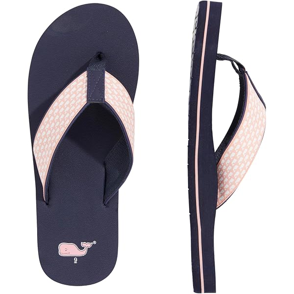 Vineyard Vines Flag Whale Leather Flip Flop Spanish Moss 6 or 9 $68 Auth. Size 9 s-l400.jpg main image 4