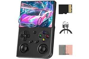 DORITENEY RG35XX Pro Retro Handheld Game Console 3.5-inch IPS Screen 64GB Game Card RG35XX Pro Linux OS Player 3200mAh Battery Compatible with Bluetooth WiFi RG35XXPro Black