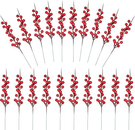 Immagini Agrifoglio Di Natale.Set Di 20 Bacche Di Agrifoglio Artificiale Di Natale Ramoscello Fiori Artificiali Bacche Invernali Mazzo Di Bacche Finte Grappolo Per Decorazioni Albero Di Natale E Diy Artigianato Amazon It Casa E Cucina