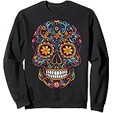 Halloween Sugar Skull Dia De Los Muertos Calavera Sweatshirt