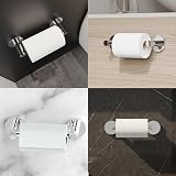 WZRUA Chrome SUS304 Wall Mounted Toilet Roll Holder Double Post Pivoting view 7