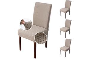 Genina Chair Covers for Dining Room Set of 4 Dining Chair Cover Stretch Kitchen Parsons Chair Covers,Khaki
