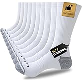 JOYNÉE 5/10 Pair Mens Lightweight Breathable Cushioned Athletic Crew Socks for Men Moisture Wicking Work Running Size 9-12-15