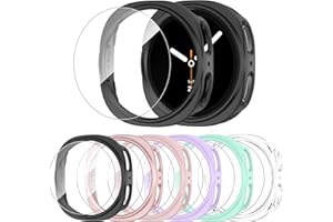 HAANILKYI [6+6 Pack] for Samsung Galaxy Watch 8 Screen Protector Case 40mm, Anti-Fog Tempered Glass and Waterproof Hard PC Bumper Face Cover for Galaxy Watch8 40 mm