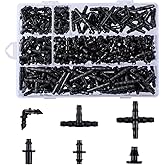 280 Pcs Barbed Connectors Irrigation Fittings Kit,Drip Irrigation Barbed Connectors 1/4''Tubing Fittings Kit for Flower Pot G