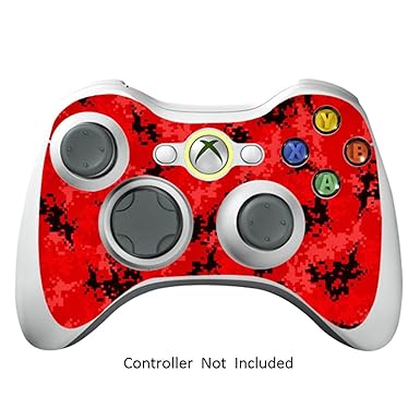 Xbox 360 Controller Designfolie Sticker - Vinyl Aufkleber Schutzfolie Skin für Xbox 360 Controller - Digicamo Red