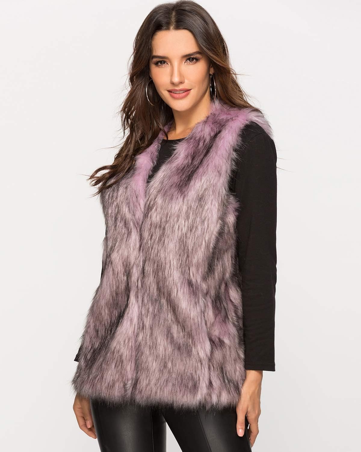 Escalier Women's Faux Fur Vest Waistcoat Sleeveless Jacket at  Women's Coats Shop