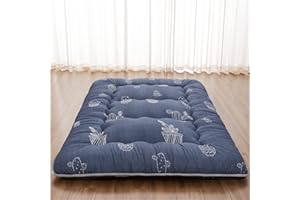 XICIKIN Japanese Floor Mattress, Japanese Futon Mattress Foldable Mattress, Roll Up Mattress Tatami Mat with Washable Cover, Easy to Store and Portable for Camping, Cactus, Twin Full Queen