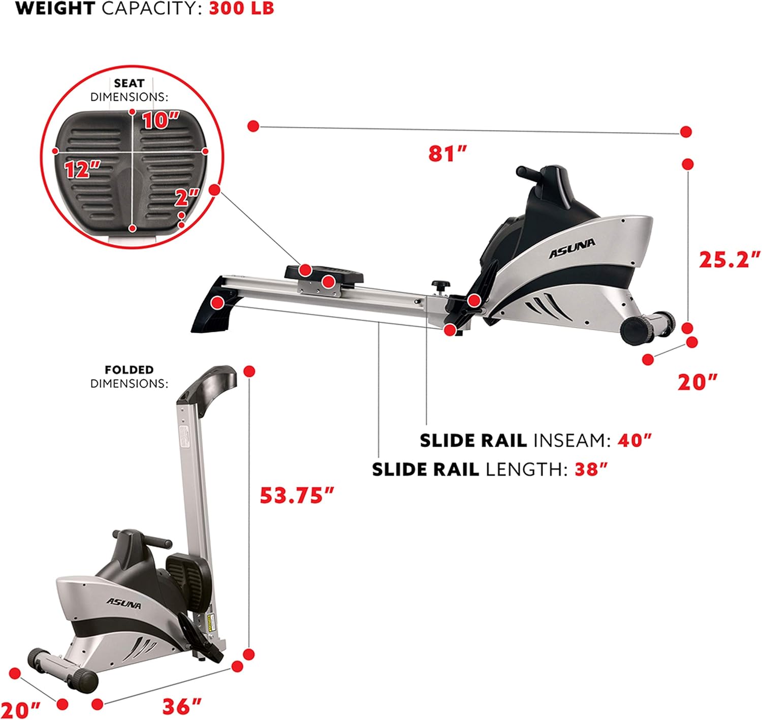 asuna 4500 rowing machine