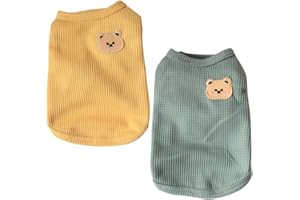 BIECWIAY Cotton Dog Shirt Summer Lightweight Pet T-Shirts Soft Breathable Stretchy Cats Dogs Tee Shirt Sleeveless Vest Dog Apparel for Medium Small Dog Clothes