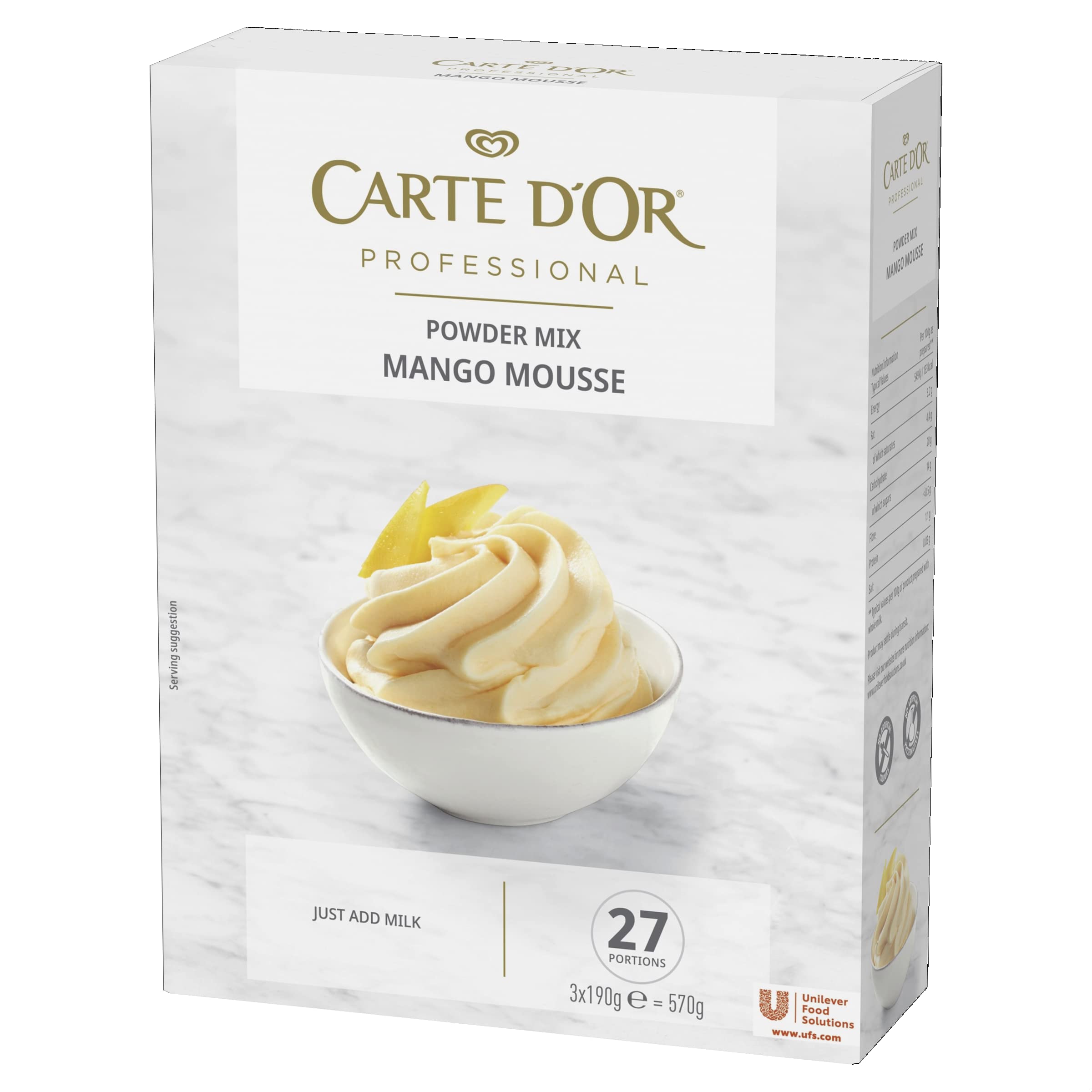 Carte D’Or Mango Mousse Dessert Powder Mix, 570g (Makes 4.1L), 67574647 — image 1