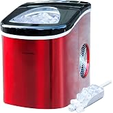 Frigidaire 26 Lbs per Day Portable Compact Maker, Ice Making Machine, Red Stainless, Medium