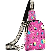 NCRJCZQL Crossbody Sling Bag for Women Leather Shoulder Chest Bag Small Fanny Pack for Hiking Travel