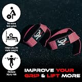 BEAST RAGE Weight Lifting Straps Cotton Padded Gel Grips Pink view 4