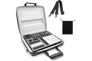 Musiin Premium Velvet Travel Case Compatible with Native Instruments Maschine+ case NI MK3 Drum Controller Velvet cover Analog Device case with Strap(Grey)