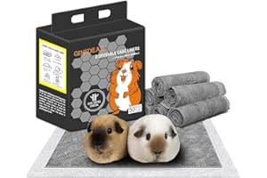 GINIDEAR Guinea Pig Bedding, Disposable Guinea Pig Cage Liners, Charcoal Odor Controlling Absorbent Waterproof Pee Pads for R