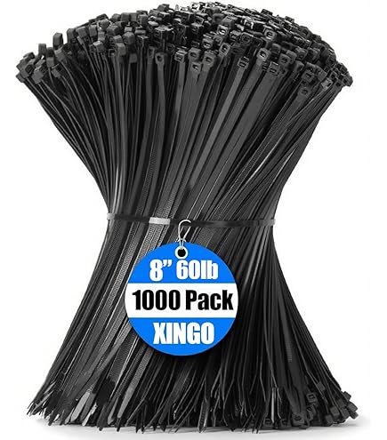 Pack De 200 Attaches Zippées Fines En Nylon Noir - 8 Pouces, Résistance 18 Lbs, Résistantes Aux UV Et Intempéries, Modèle BCT8S
