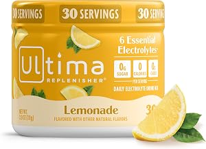 Ultima Replenisher Lemonade Electrolytes Powder, 30-Serving Canister | Daily Zero Sugar Hydration Powder with 6 Key Electroly