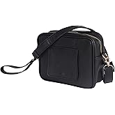 STAËLL Crossbody Diaper Bag Purse with Wipes Dispenser - Stylish Vegan Leather Baby Wipes Holder Clutch for Women - Multipurpose Luxury Diaper Bag Pouch Can Hold 20-30 Various Types of Wipes - Black