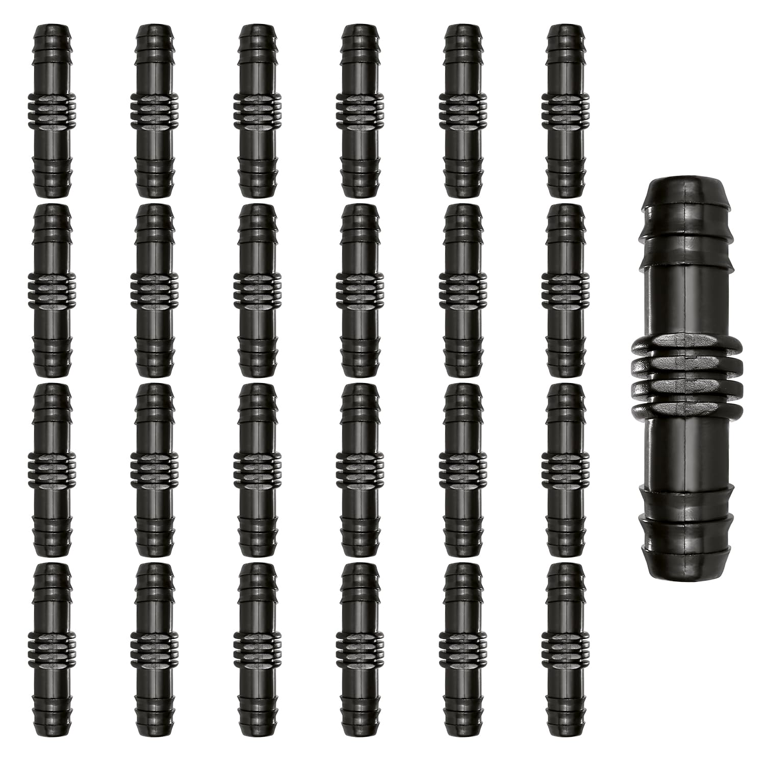 VooGenzek 25 PCS 16mm Garden Barbed Connector, Plastic Drip Irrigation Hose Connector, Barb Drip Pipe Connector, Drip Irrigation Joint Connectors, for Garden Irrigation Systems, Straight — image 1