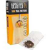 Tiesta Tea Loose Leaf Filters for Brewing | Disposable Infuser for Hot & Iced Drinks, Easy-Fill Steeper, Unbleached Paper, Si