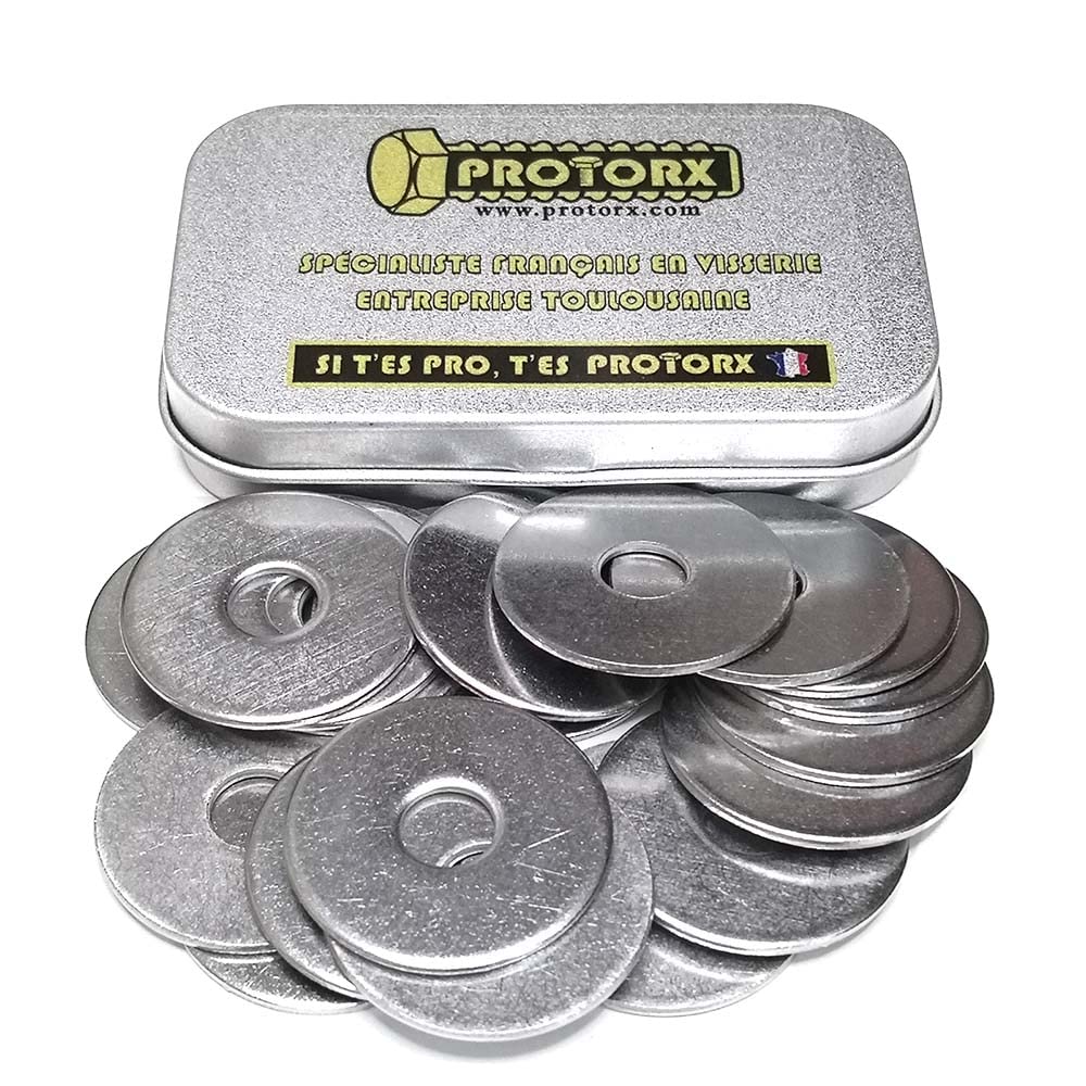 M8 Stainless Steel Metal Washers - Box of 20 Extra Large (Inner Diameter = 8.4 mm x External Diameter = 30 mm) Flat Type "LL" in A2 Stainless Steel | Body Repair | Anti-Corrosion Exterior and Interior