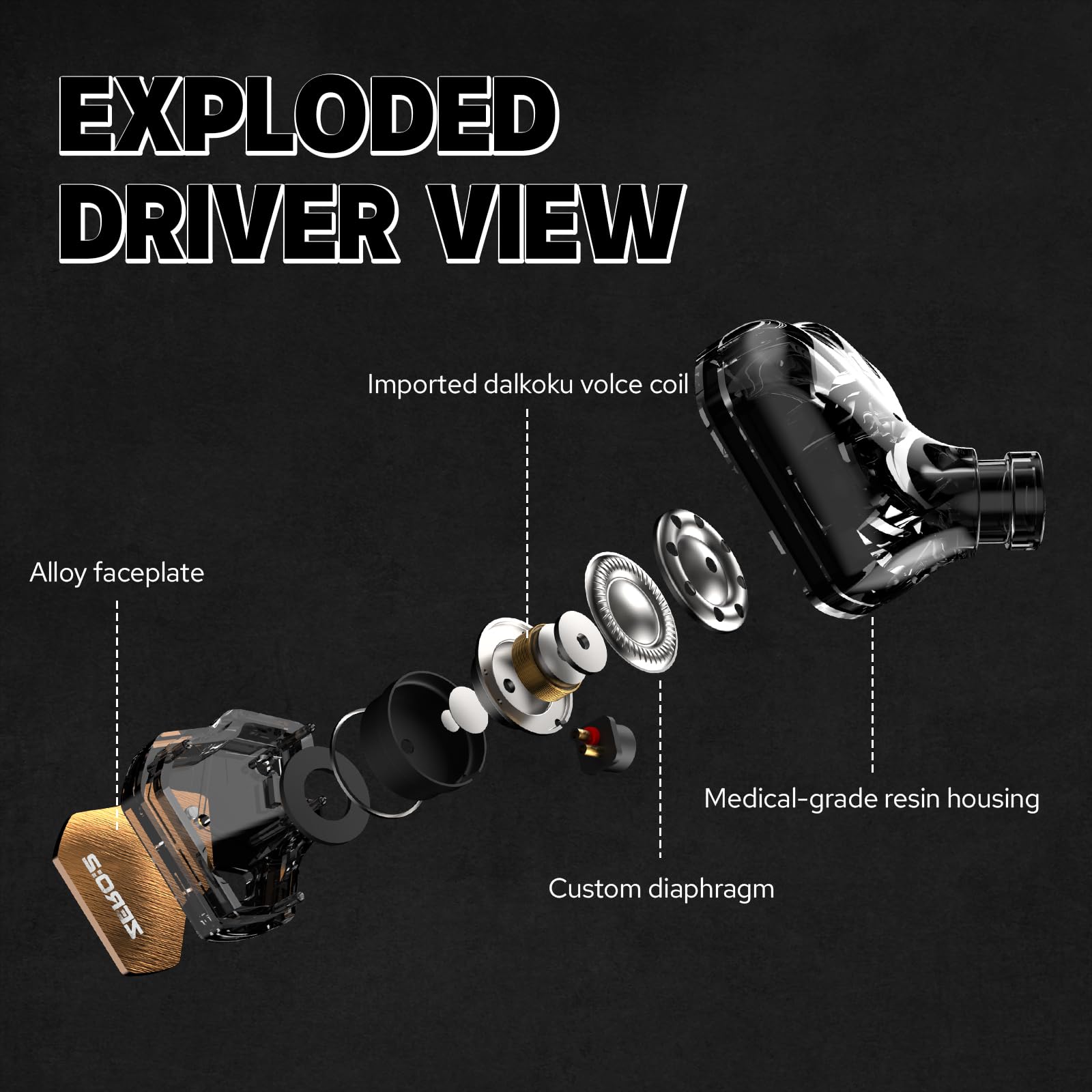 Linsoul 7Hz x Crinacle Zero:2 in Ear Monitor, Updated 10mm Dynamic Driver IEM, Wired Earbuds Earphones, Gaming Earbuds, with OFC IEM Cable for Musician (Without MIC, Blue)