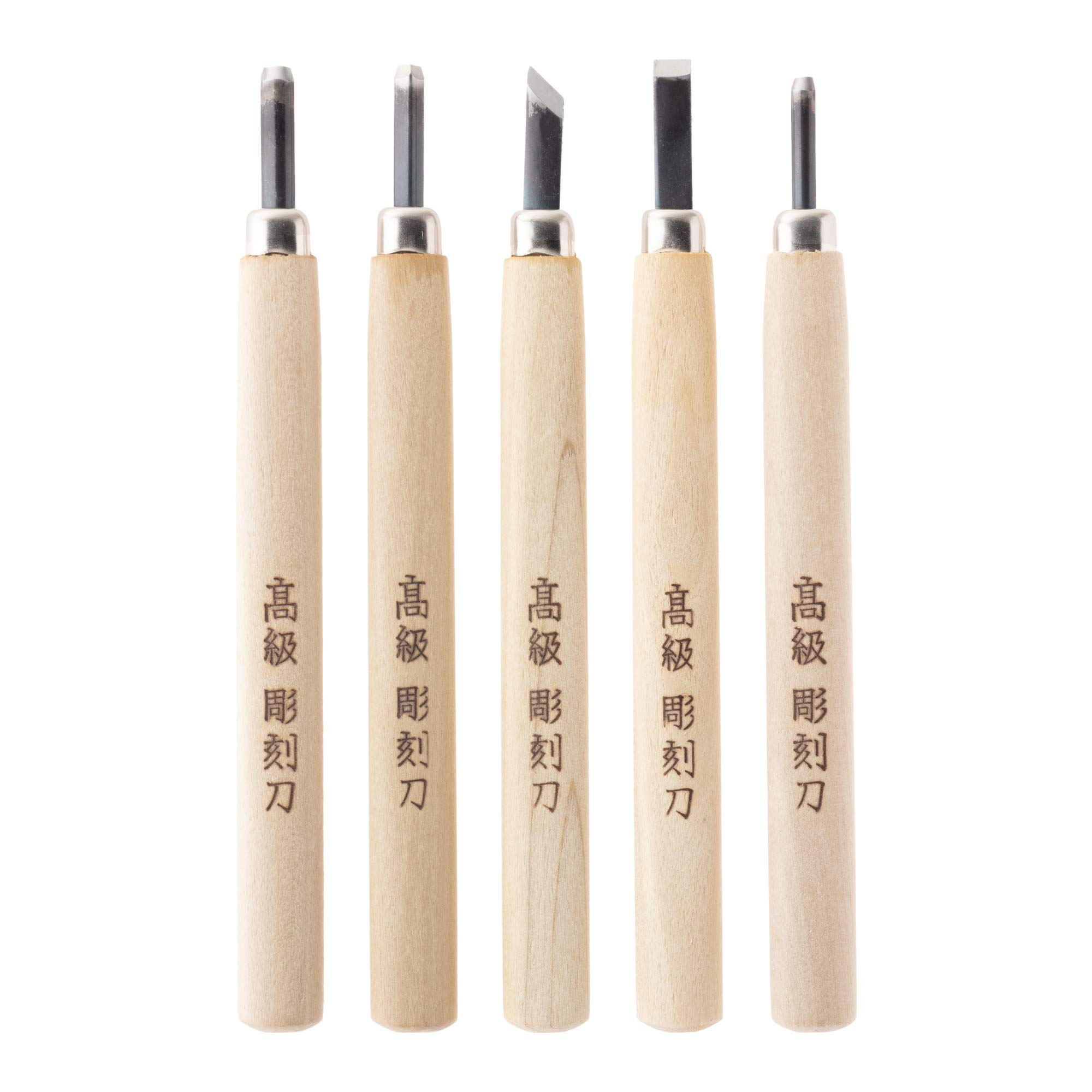 角利産業(Kakuri Sangyo) 角利(KAKURI) 彫刻刀 & 砥石 セット 収納ケース付 全鋼 5本組(平刃7mm/右斜刃7mm/三角刃4mm/丸刃3mm/丸刃6mm) 13060商品画像