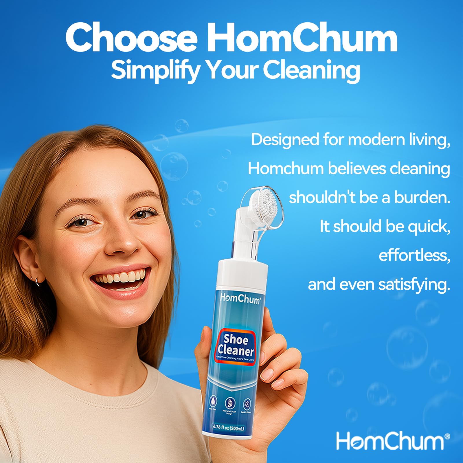 HomChum Shoe Cleaner Sneaker Cleaner Shoe Cleaning Kit for Sneaker, Tennis Shoes Water-Free Foam