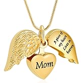MFRZBVO Cremation Jewelry Heart Urn Necklace for Human Ashes for Women Men A Piece of My Heart Lives in Heaven Memorial Ashes Keepsake Pendant