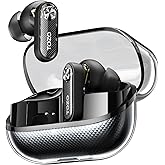 TOZO Crystal Pods Hybrid Active Noise Cancelling Wireless Earbuds, Black | 10mm Drivers Deep Bass, 4 Mics Smart ENC AI Calls, Real-Time AI Translation, 32 EQ via App, Bluetooth 5.4, 70H,Crystal Design