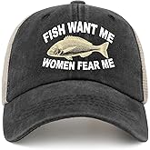 Hat Women Want Me Fishes Fear Me Hat for Women Dad Hats Trendy Caps