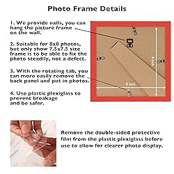 JCJMY 8x8 Picture Frame Red for Wall Hanging or